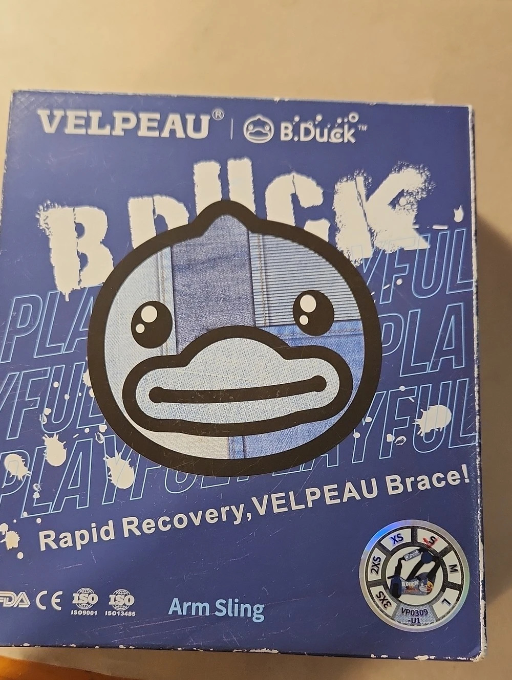 VELPEAU B.Duck Arm Sling Blue Arm Sling NWT-model Vp0309-u1 S